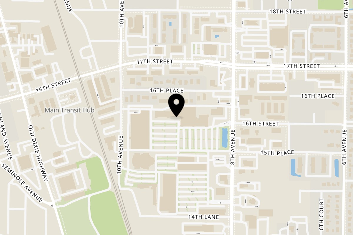 Map showing the location of Spiro's Taverna Vero Beach on 1555 US-1 in Vero Beach